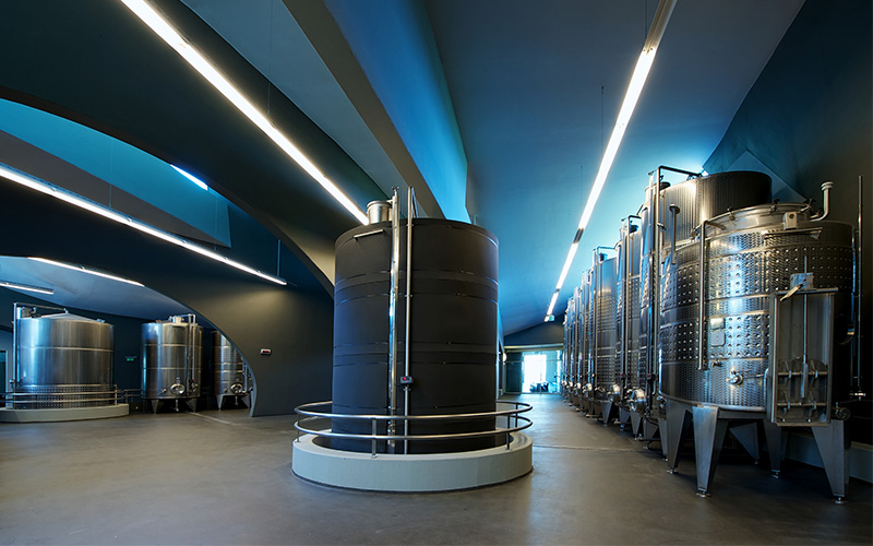 Modern wine cellar in Hungary