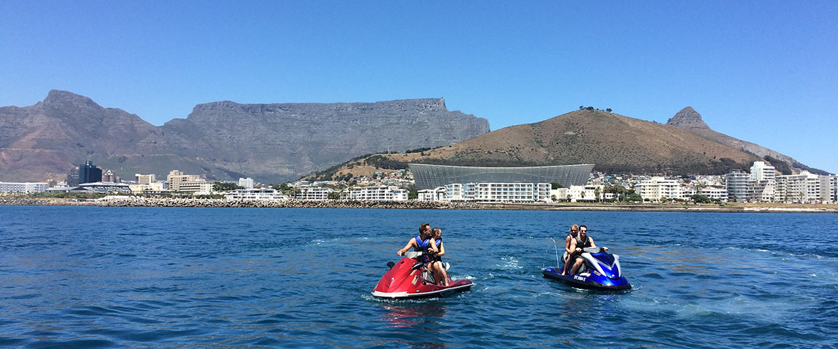People jet skiing in Cape Town South Africa